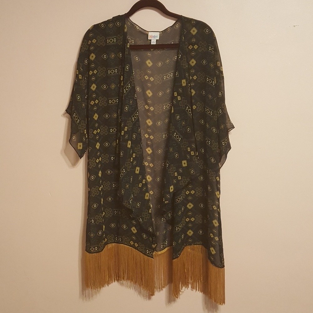 LulaRoe Monrooe L (retired) Black/Mustard